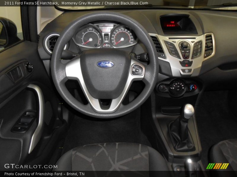 Monterey Grey Metallic / Charcoal Black/Blue Cloth 2011 Ford Fiesta SE Hatchback