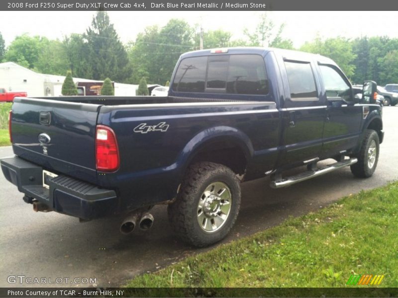 Dark Blue Pearl Metallic / Medium Stone 2008 Ford F250 Super Duty XLT Crew Cab 4x4