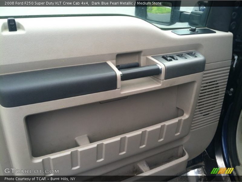 Dark Blue Pearl Metallic / Medium Stone 2008 Ford F250 Super Duty XLT Crew Cab 4x4