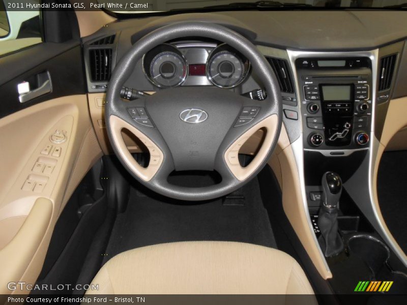 Pearl White / Camel 2011 Hyundai Sonata GLS