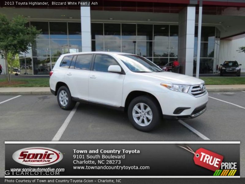 Blizzard White Pearl / Ash 2013 Toyota Highlander