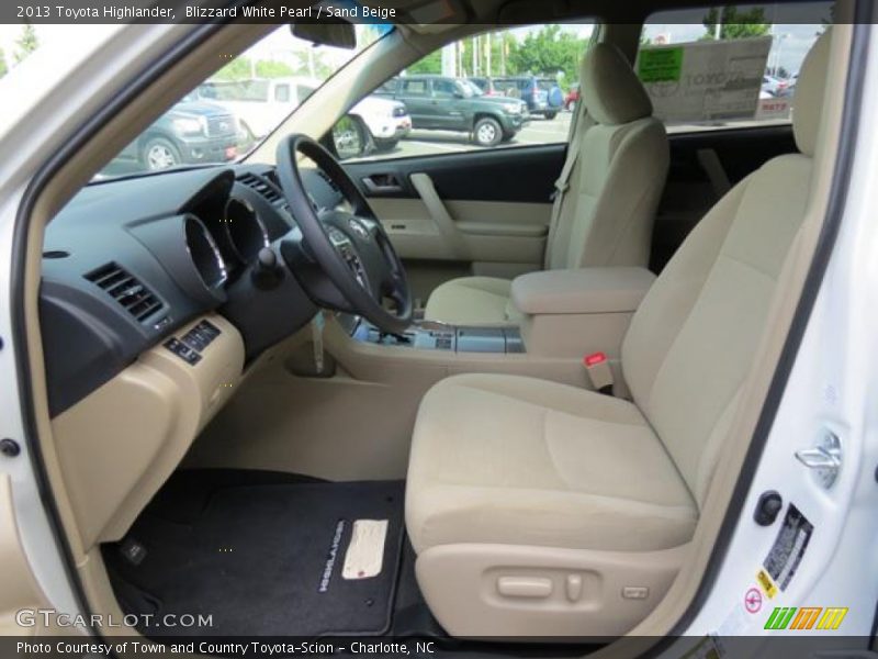 Blizzard White Pearl / Sand Beige 2013 Toyota Highlander