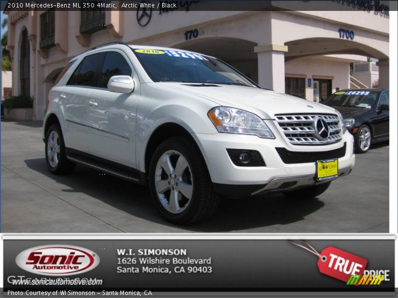 Arctic White / Black 2010 Mercedes-Benz ML 350 4Matic