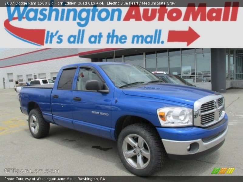 Electric Blue Pearl / Medium Slate Gray 2007 Dodge Ram 1500 Big Horn Edition Quad Cab 4x4
