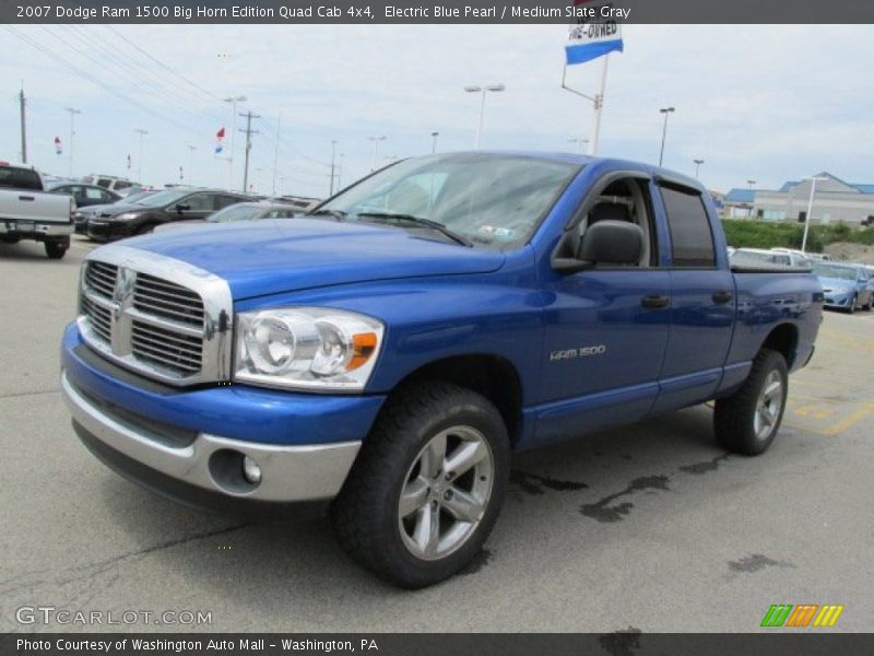 Electric Blue Pearl / Medium Slate Gray 2007 Dodge Ram 1500 Big Horn Edition Quad Cab 4x4