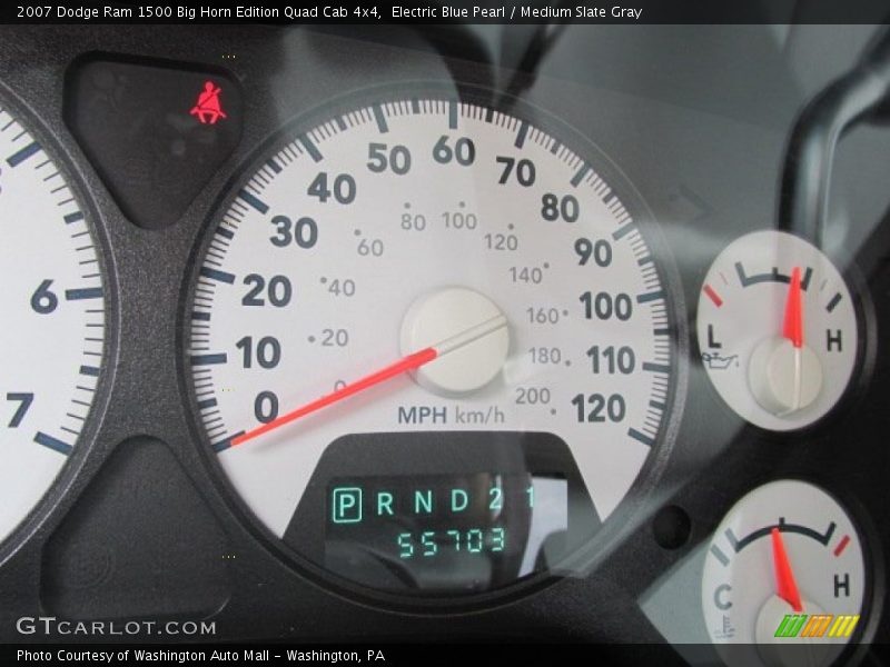 Electric Blue Pearl / Medium Slate Gray 2007 Dodge Ram 1500 Big Horn Edition Quad Cab 4x4