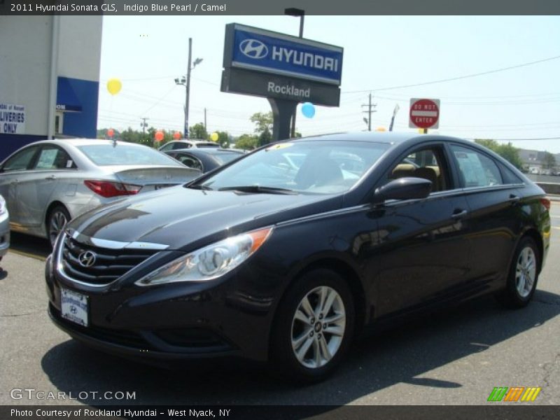 Indigo Blue Pearl / Camel 2011 Hyundai Sonata GLS