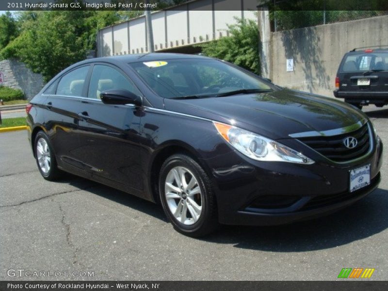 Indigo Blue Pearl / Camel 2011 Hyundai Sonata GLS