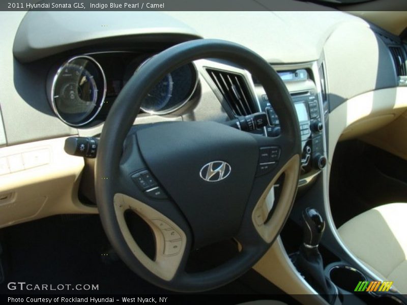 Indigo Blue Pearl / Camel 2011 Hyundai Sonata GLS