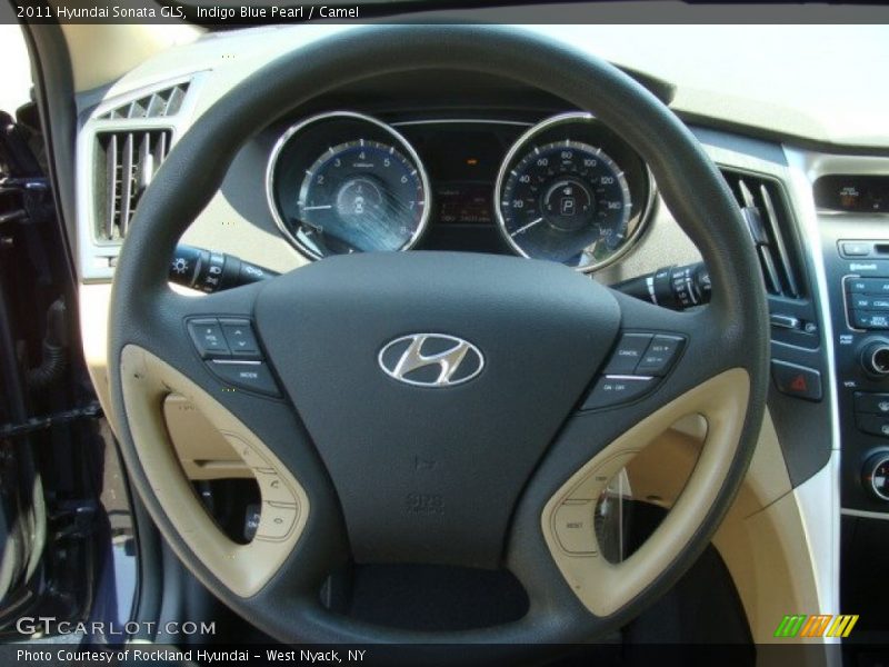 Indigo Blue Pearl / Camel 2011 Hyundai Sonata GLS