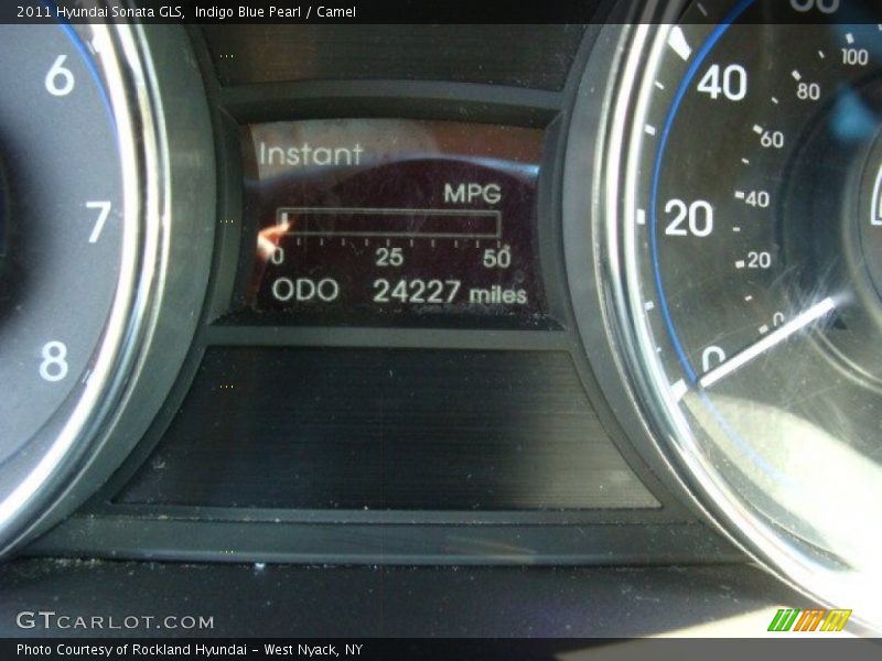 Indigo Blue Pearl / Camel 2011 Hyundai Sonata GLS