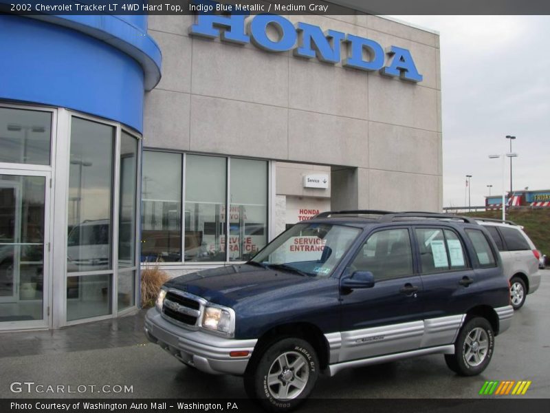 Indigo Blue Metallic / Medium Gray 2002 Chevrolet Tracker LT 4WD Hard Top