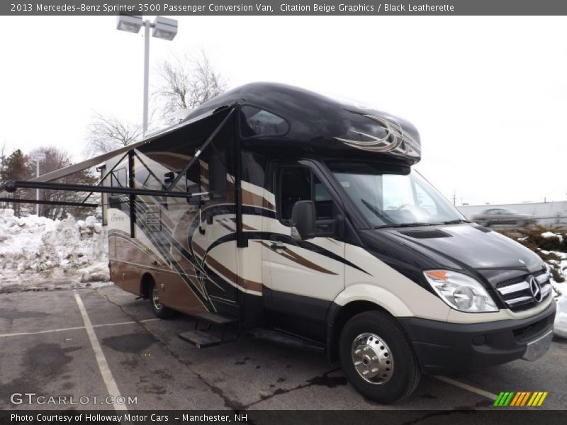 Citation Beige Graphics / Black Leatherette 2013 Mercedes-Benz Sprinter 3500 Passenger Conversion Van