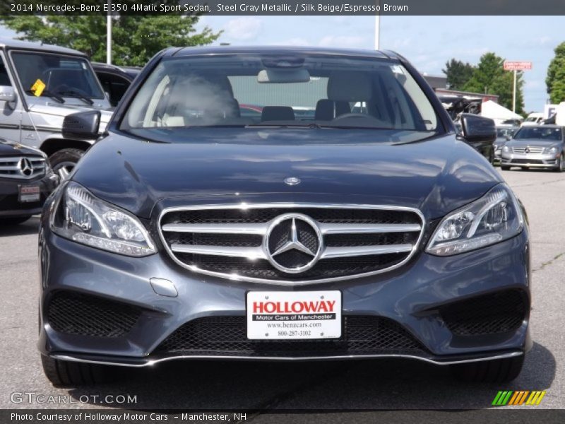 Steel Gray Metallic / Silk Beige/Espresso Brown 2014 Mercedes-Benz E 350 4Matic Sport Sedan