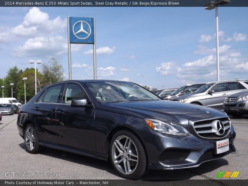 Steel Gray Metallic / Silk Beige/Espresso Brown 2014 Mercedes-Benz E 350 4Matic Sport Sedan