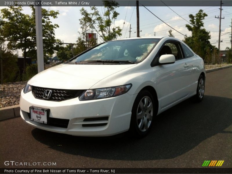 Taffeta White / Gray 2010 Honda Civic LX Coupe