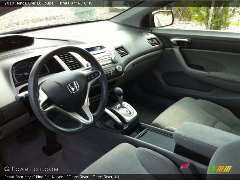 Taffeta White / Gray 2010 Honda Civic LX Coupe