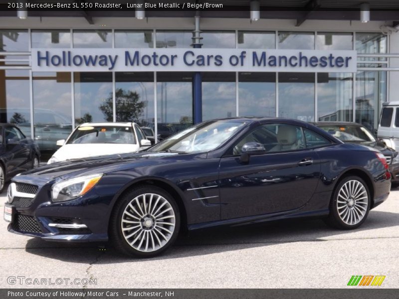 Lunar Blue Metallic / Beige/Brown 2013 Mercedes-Benz SL 550 Roadster