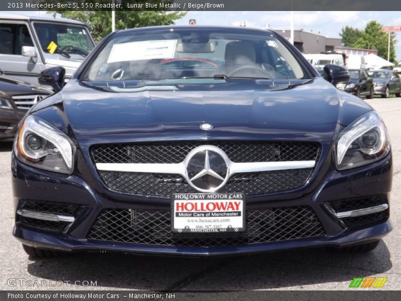 Lunar Blue Metallic / Beige/Brown 2013 Mercedes-Benz SL 550 Roadster