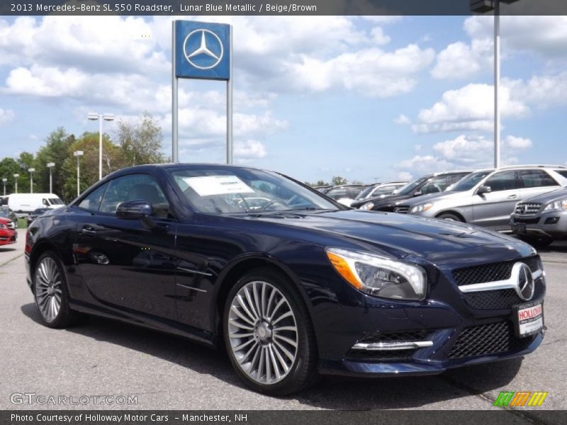 Lunar Blue Metallic / Beige/Brown 2013 Mercedes-Benz SL 550 Roadster