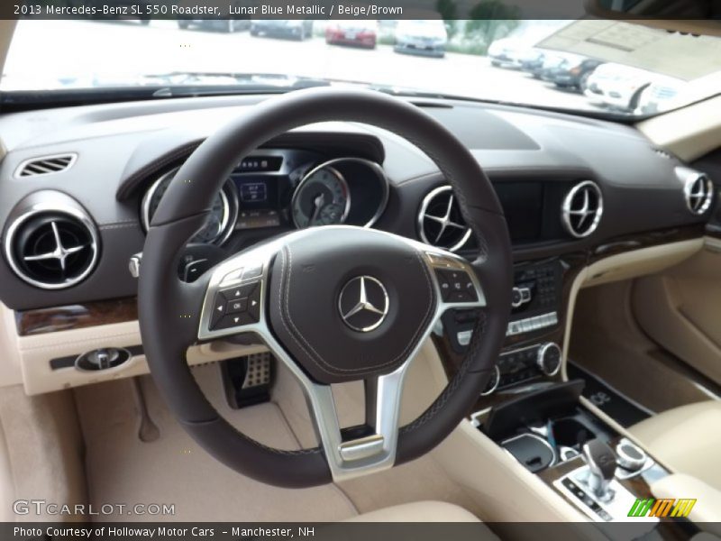 Lunar Blue Metallic / Beige/Brown 2013 Mercedes-Benz SL 550 Roadster