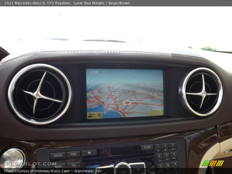 Lunar Blue Metallic / Beige/Brown 2013 Mercedes-Benz SL 550 Roadster
