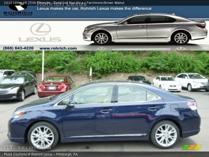 Deep Sea Blue Mica / Parchment/Brown Walnut 2012 Lexus HS 250h Premium