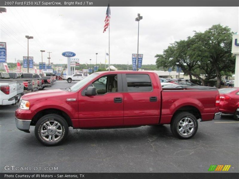 Bright Red / Tan 2007 Ford F150 XLT SuperCrew