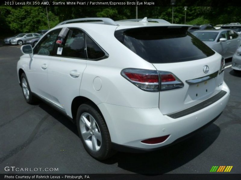 Starfire White Pearl / Parchment/Espresso Birds Eye Maple 2013 Lexus RX 350 AWD