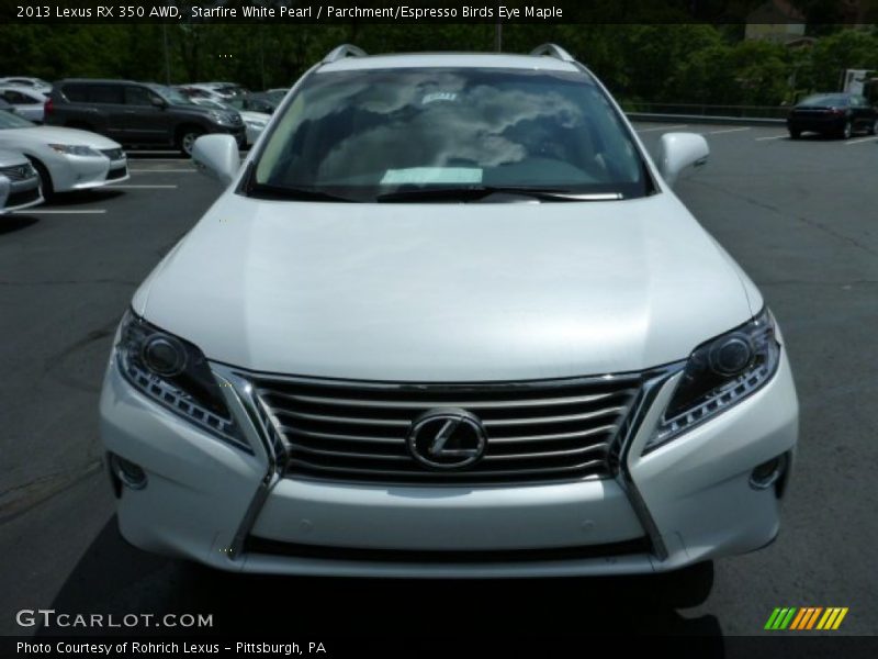 Starfire White Pearl / Parchment/Espresso Birds Eye Maple 2013 Lexus RX 350 AWD