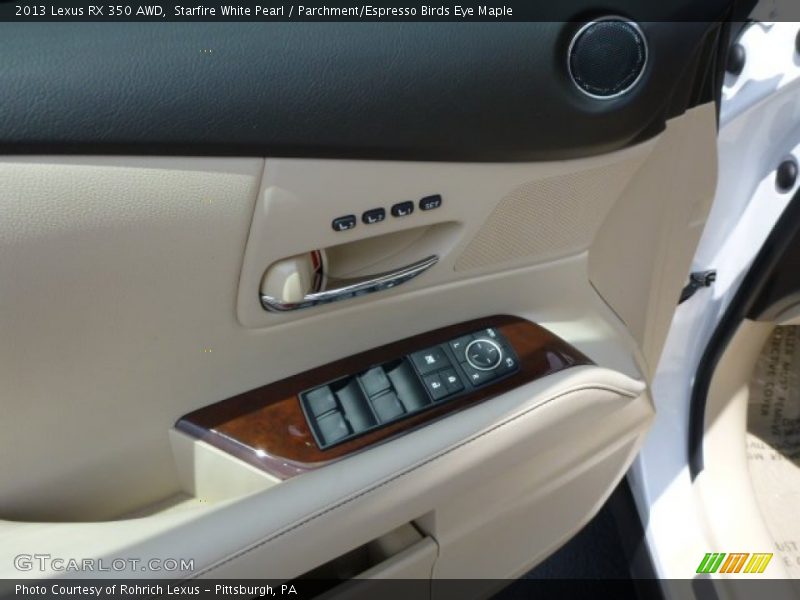 Starfire White Pearl / Parchment/Espresso Birds Eye Maple 2013 Lexus RX 350 AWD