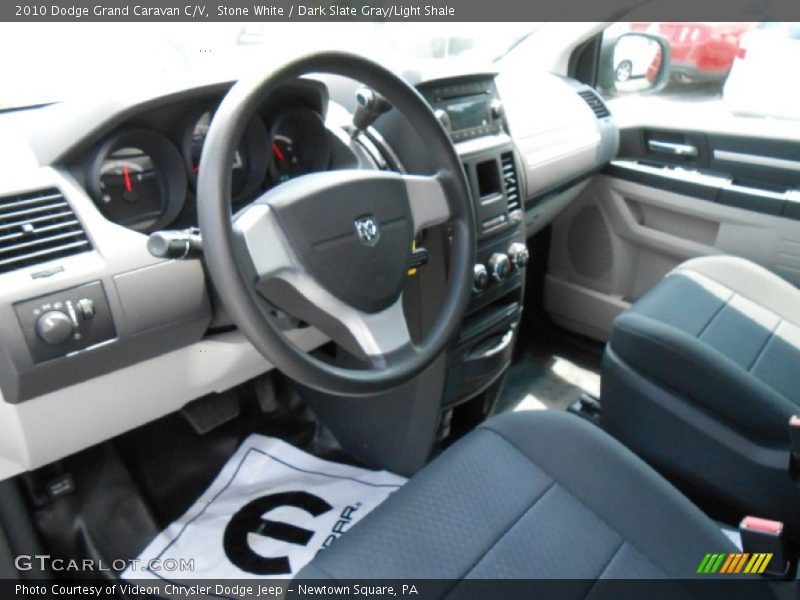 Stone White / Dark Slate Gray/Light Shale 2010 Dodge Grand Caravan C/V