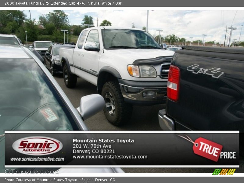 Natural White / Oak 2000 Toyota Tundra SR5 Extended Cab 4x4
