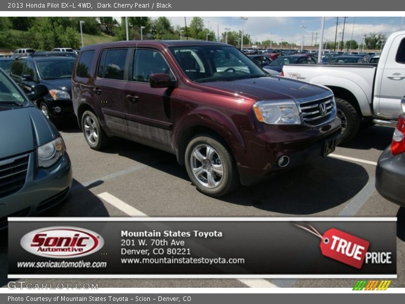 Dark Cherry Pearl / Black 2013 Honda Pilot EX-L 4WD