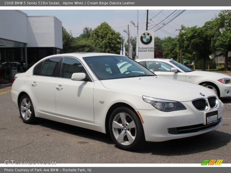 Alpine White / Cream Beige Dakota Leather 2008 BMW 5 Series 528xi Sedan