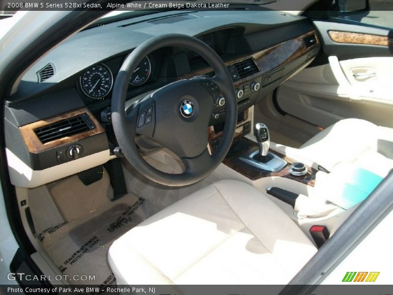 Alpine White / Cream Beige Dakota Leather 2008 BMW 5 Series 528xi Sedan