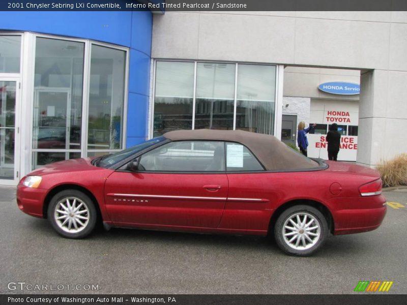 Inferno Red Tinted Pearlcoat / Sandstone 2001 Chrysler Sebring LXi Convertible
