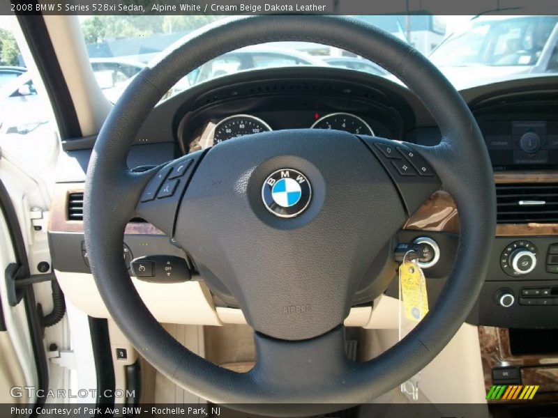 Alpine White / Cream Beige Dakota Leather 2008 BMW 5 Series 528xi Sedan
