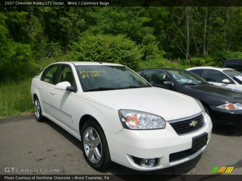 White / Cashmere Beige 2007 Chevrolet Malibu LTZ Sedan
