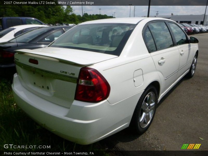 White / Cashmere Beige 2007 Chevrolet Malibu LTZ Sedan