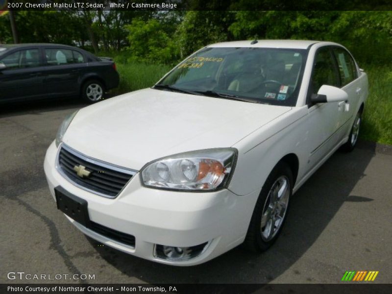 White / Cashmere Beige 2007 Chevrolet Malibu LTZ Sedan