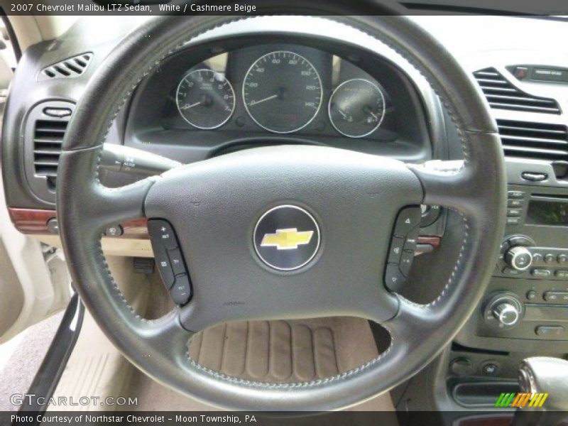 White / Cashmere Beige 2007 Chevrolet Malibu LTZ Sedan
