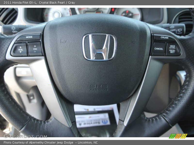 Crystal Black Pearl / Gray 2011 Honda Pilot EX-L