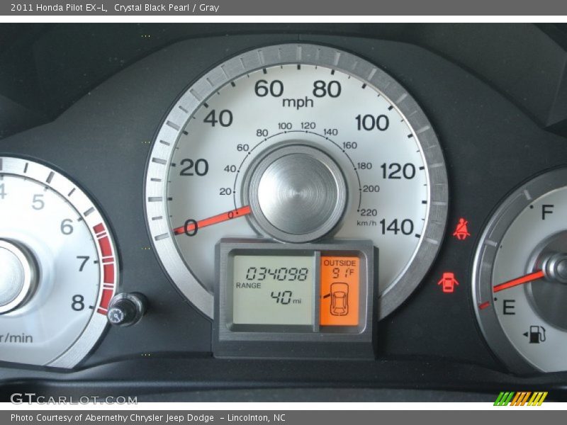 Crystal Black Pearl / Gray 2011 Honda Pilot EX-L