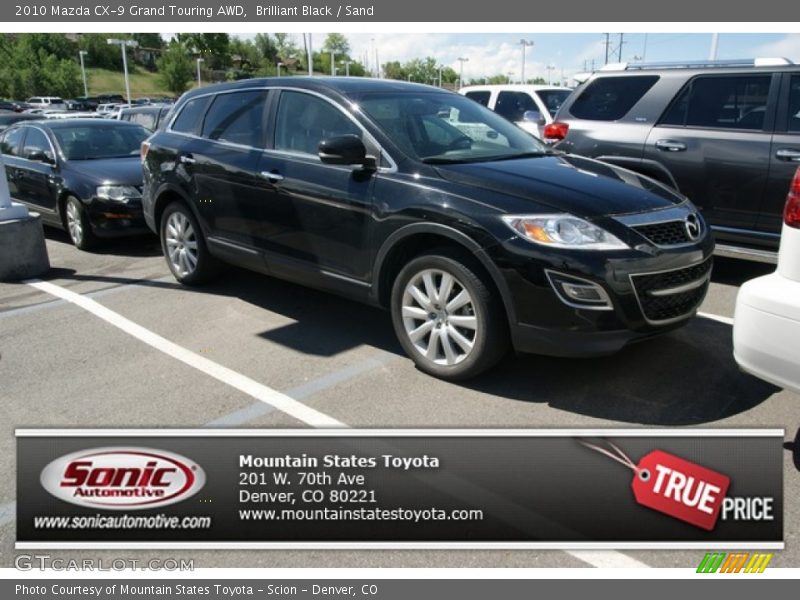 Brilliant Black / Sand 2010 Mazda CX-9 Grand Touring AWD