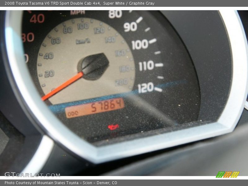 Super White / Graphite Gray 2008 Toyota Tacoma V6 TRD Sport Double Cab 4x4