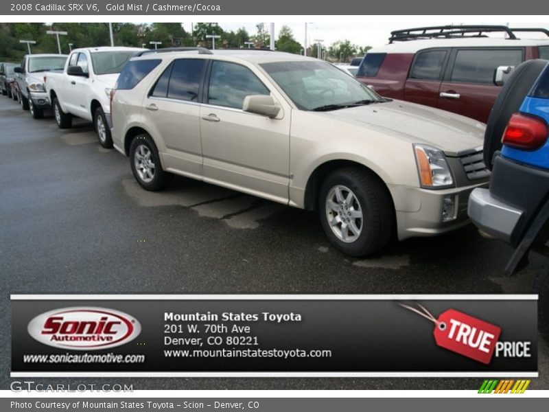 Gold Mist / Cashmere/Cocoa 2008 Cadillac SRX V6