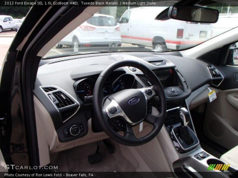 Tuxedo Black Metallic / Medium Light Stone 2013 Ford Escape SEL 1.6L EcoBoost 4WD