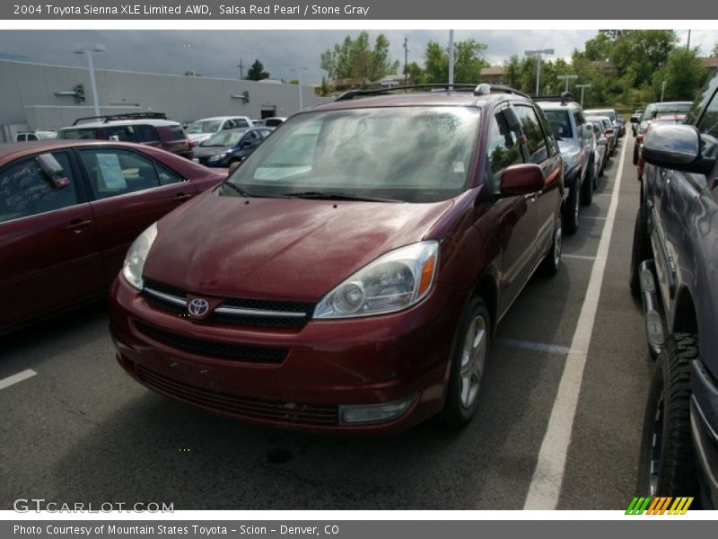 Salsa Red Pearl / Stone Gray 2004 Toyota Sienna XLE Limited AWD