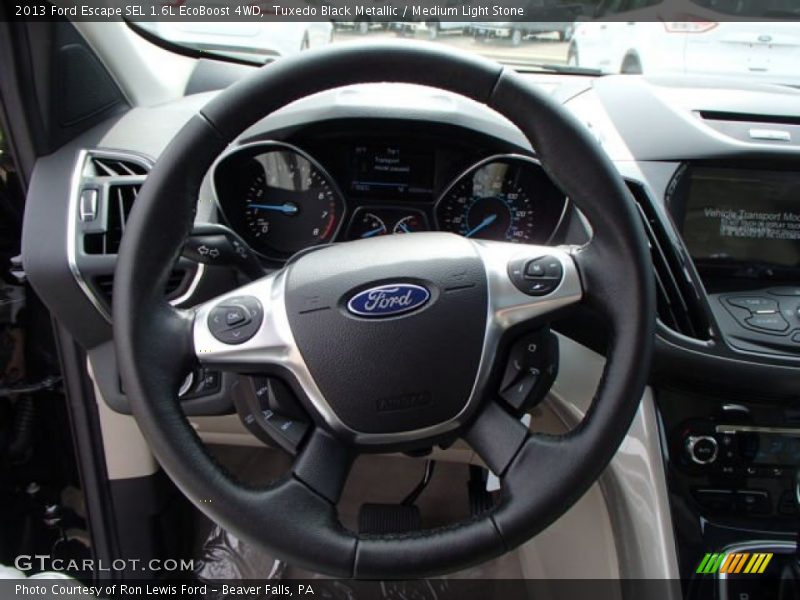Tuxedo Black Metallic / Medium Light Stone 2013 Ford Escape SEL 1.6L EcoBoost 4WD